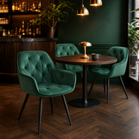 Fauteuil confortable en velours rembourré pour salon d'appartement, restaurant, bar à domicile