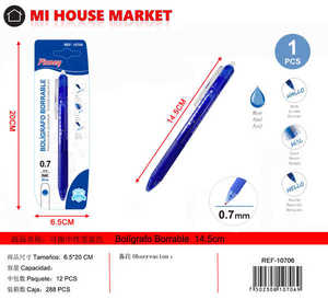 Penna Gel Cancellabile Blu Pioney 0.7mm per Ufficio e Scuola - Product Image 1