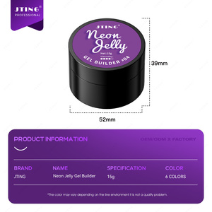 เจลต่อเล็บ JTING 2026 รุ่นเนออนเจลลี่ 15 กรัม 6 สี เจลกึ่งแข็ง ทาเล็บได้ ไม่ผสมสาร HEMA และ TPO รับผลิตตามแบบ OEM เจลต่อเล็บแบบต่อเนื่อง - Product Image 6