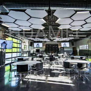 CE Certificate Fiberglass Acoustic <strong>Ceiling</strong> Hexagonal Suspended <strong>Ceiling</strong> Acoustic <strong>Panels</strong> with NRC 0.9 - Product Image 2