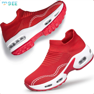 Zapatillas <span class=keywords><strong>Deportivas</strong></span> de Malla Tipo Calcetín SeeMore Selection para Mujer, Tenis de Moda Cómodos y Transpirables para Caminar y Correr, Estilo Slip-<span class=keywords><strong>On</strong></span> para Chicas - Product Image 4