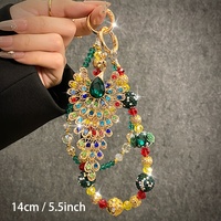 Breloque de téléphone vintage colorée à motifs floraux, ornée de strass et de perles, lanière de poignet pour sac, bijou artisanal pour femme, cadeau