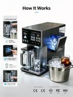 Distributeur d'eau chaude, froide et glacée purifiée par osmose inverse 4-en-1 sans bouteille