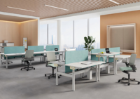 Meubles de bureau commerciaux en open space, bureau électrique réglable en hauteur avec double moteur, table de poste de travail