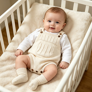 Pinuotu - Mono de Punto para Bebé, Bonito Mono de Algodón con <span class=keywords><strong>Tirantes</strong></span> para Niños Pequeños, Body para Recién Nacidos, Ropa de Primavera Unisex para Bebés - Product Image 2