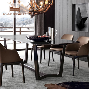 Silla de Comedor Moderna de Lujo, Silla de Desayuno Estilo <span class=keywords><strong>Continental</strong></span> con Marco de Madera de Fresno y Tapicería de Microfibra - Product Image 4