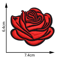 Diverses roses brodées de fleurs appliques thermocollantes patchs de roses