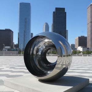 Modern Large <b>Outdoor</b> Polished Stainless Steel Hollow Sphere Sculpture <b>Mirror</b> Abstract Metal Art for <b>Garden</b>, Plaza & Landscape - Product Image 4