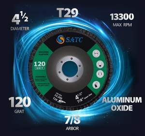 200 pièces Disque à lamelles en zircone grain 120 de 4,5 po x 7/8 po pour meuleuse d'angle, outil abrasif de ponçage Type 29 - Product Image 6