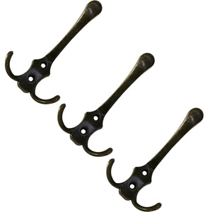 Zinc Alloy <b>Wall</b> Mounted Coat <b>Hook</b> Three Prong Small Size For Home Door Or <b>Wall</b> Use Metal Hardware Accessory - Product Image 4