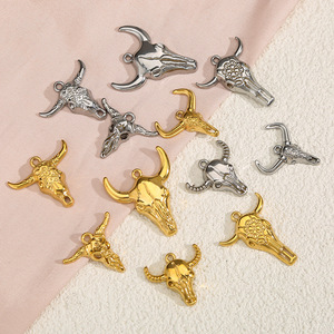 บูล แกลเลอรี |   จี้รูปวัวกระทิงตะวันตกเคลือบทอง 18K PVD บนสแตนเลสสตีล |   จี้รูปวัวสำหรับทำเครื่องประดับ DIY - Product Image 5