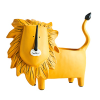 Vente flash : porte-stylos en résine en forme de lion, trois tailles, boîte de rangement pour animaux de dessin animé abstraits mignons pour accessoires de bureau