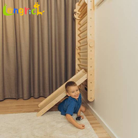 Ensemble d'escalade Montessori 3-en-1 : Triangle, échelle suédoise et toboggan, en bois de bouleau, design modulaire, unisexe, pour tout-petits, salle de sport intérieure, maison, garderie