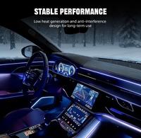 Bandes Lumineuses d'Ambiance LED RGB pour Voiture 110cm, Lumières de Décoration Intérieure de Voiture Symphonie Ambiante avec Fonction de Synchronisation Musicale 12V