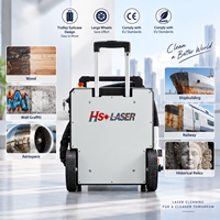 Machine de nettoyage au laser pulsé portable haute puissance 500W, style valise, pour éliminer la rouille et la peinture des métaux, du bois et des moules