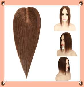 サロン品質3X 5インチシルクベース短くない髪薄め自然な見た目本物のブロンド人毛トッパー女性用高速船 - Product Image 2