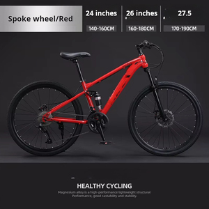 Bicicleta de Montaña Todoterreno Ligera y Básica con Doble Amortiguación para Hombres, Mujeres y Jóvenes, Velocidad Variable, Suspensión Trasera y Freno de Disco de Acero - Product Image 4