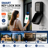 Boîte à clés intelligente Tuya avec code PIN, contrôle par application, en alliage d'aluminium, coffre-fort extérieur pour clés avec couvercle de protection, boîte de stockage de mot de passe numérique