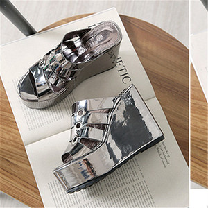 Sandalias de Verano para Mujer, Plataforma Romana, Tacón Alto Grueso, Zapatos de Mujer, Talla Grande 43, Hebilla, Sandalias Casuales de Calle, Estilo Gótico Punk - Product Image 1