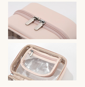 Clear Pvc Travel Wash Toiletry Bag Double Layers Waterproof Make up Bag for Women Ladies - Product Image 3