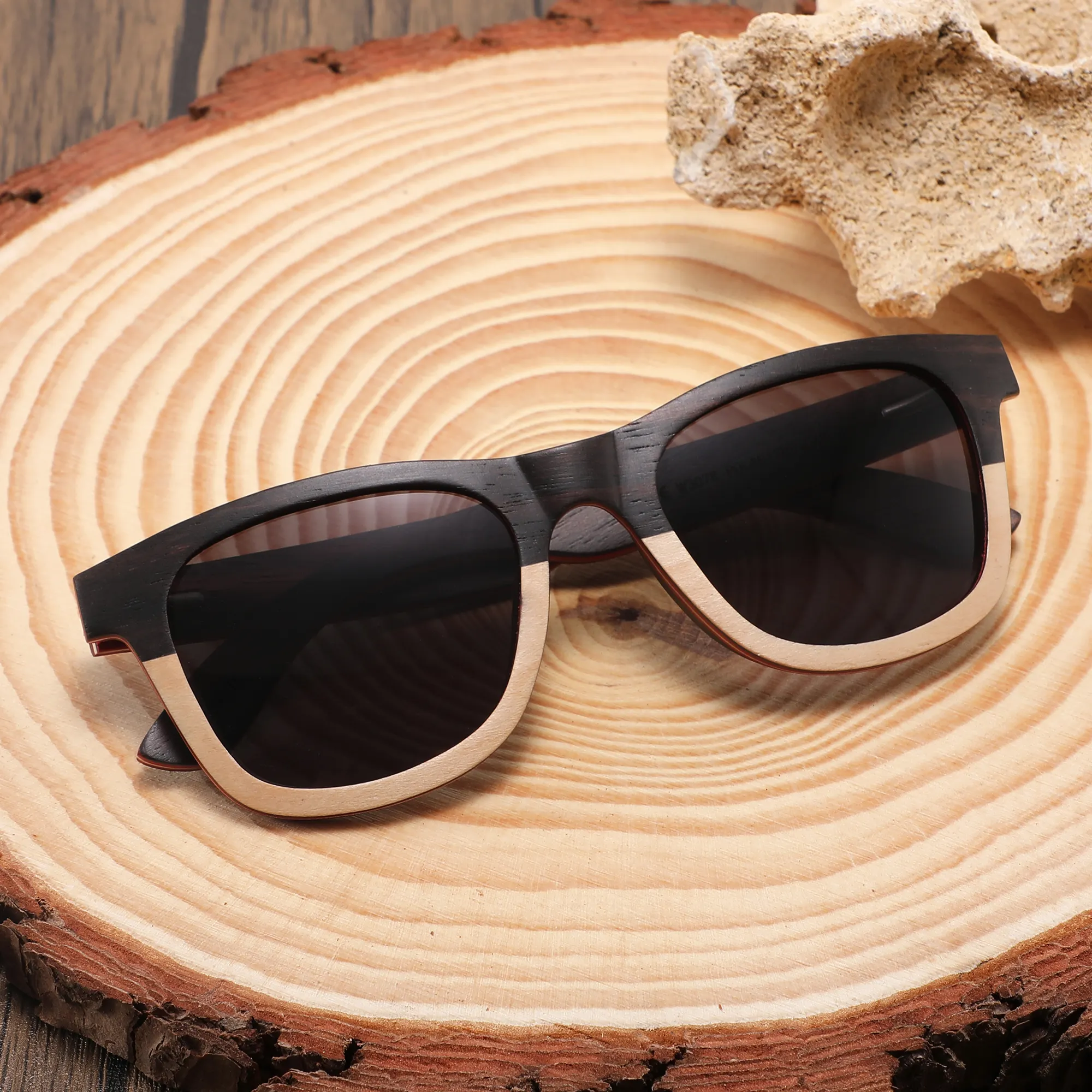 CONCHEN yiwu fabricant de haute qualité lunettes de soleil uniques polarisées belles lunettes de soleil en bois colorées