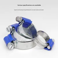 Collier de serrage à sangle bleue en acier au carbone fort galvanisé tête bleue tuyau d'eau boucle en acier inoxydable système de mesure métrique lourd