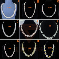 Chaîne à maillons cubains de 10 mm à 2 rangs, épaisse et solide, en argent sterling 925, bijoux hip-hop pour hommes, collier cubain en moissanite VVS glacé