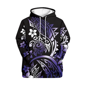 Chất lượng cao màu đen nhiệt đới in Polynesian yếu tố cần thiết Mens dài tay áo thun áo hoodie <span class=keywords><strong>Big</strong></span> & cao tùy chọn có sẵn - Product Image 4