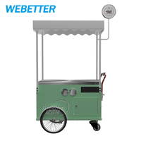 WEBETTER Présentoir de crème glacée à poussée manuelle Snack Juice Food Cart Beach Gelato Trolley Cart