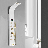 Système de douche multifonctionnel mural en acier inoxydable 304, ensemble complet de salle de bain avec panneau de douche à effet pluie