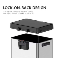 Poubelle intelligente à déplacement automatique 50L noire avec tri des déchets et grande ouverture pour les déchets ménagers