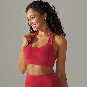 XL Eco-Friendly Sports Bra Front Logo Breathable Four-Way Stretch Wireless Medium Support Running Fitness <b>Yoga</b> Padded - Product Image 5