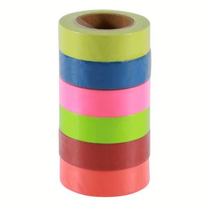Paquete de 6 Cintas de Señalización de PVC Fluorescente Azul Verde Lima de 1-3/16 Pulgadas x 300 Pies x 2 Mil, Venta Directa de Fábrica - Product Image 1