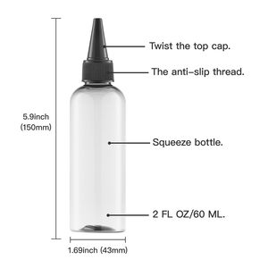 PET Plastic Hair Oil Dye <b>Paint</b> Nozzle Sauce Squeeze Applicator Bottles Screw Cap Customized Color 100ml/4 Oz 1000ml/8 Oz 500ml - Product Image 4