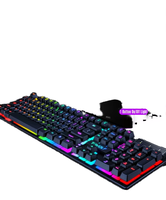 Clavier de jeu TF200 et ensemble de souris Clavier de jeu filaire étanche Combo Rainbow LED rétro-éclairé Clavier filaire pour PC Gaming