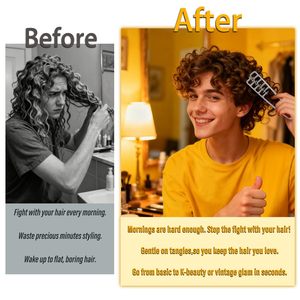 หวีจัดแต่งทรงผมแบบปรับได้รูปตัววี วัสดุ ABS สำหรับร้านเสริมสวย ขนาดใหญ่ พร้อมโลโก้สั่งทำได้ ขายส่ง หวีหนีบผมหน้าม้าแบบพกพา - Product Image 3