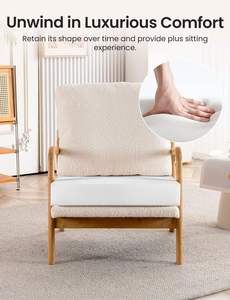 Modern Sherpa Lounge <b>Arm</b> <b>Chair</b> for Home for Living Room Bedroom or Dining Cozy <b>Comfy</b> for Reading Wide for Small Apartment - Product Image 5
