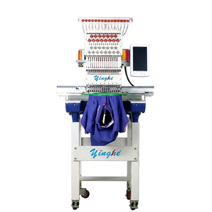 Machine à broder informatisée Yinghe à tête unique, 15 aiguilles, vitesse de 1200 tr/min, pour la broderie de logos sur vêtements, conception de vêtements personnalisés - Product Image 1