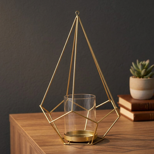 Portavelas de linterna de Metal geométrico nuevo estilo Venta caliente buena calidad diseño de moda soporte de luz de té - Product Image 3