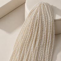 Perles d'eau douce naturelles cultivées en gros, 6-7 mm, blanches, en vrac, forme ronde naturelle, brins de perles d'eau douce blanches