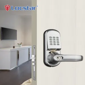 Locstar Z wave Password Waterproof Small Z-Wave Lock Card Door Handle Wireless Keyboard Zwave Apartment Hotel Lock