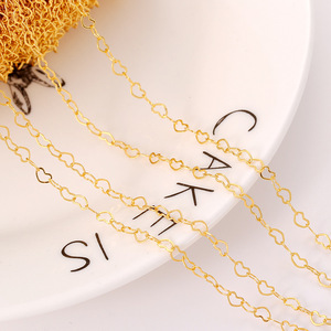 18K Gold Plated Heart Chain Silver White Gold <b>Copper</b> <b>Bracelet</b> Making DIY Jewelry Findings Components - Product Image 2