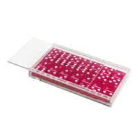Jeu de dominos de luxe en acrylique, 28 pièces, jeu d'intérieur, coffret cadeau, dominos colorés, jeu de société