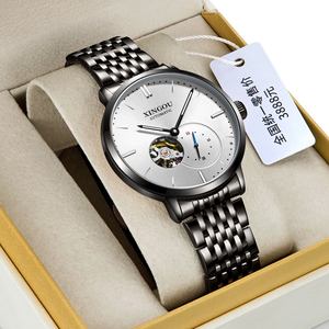 Mens tùy chỉnh logo 30m chống nước đồng hồ cơ khí tối giản quay số Mens kinh doanh đồng hồ sáng sang trọng thép tan đồng hồ - Product Image 3