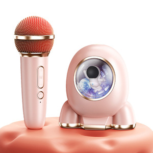 Cartoon Portable Speaker <b>Microphone</b> Voice Change Rechargeable BT Machine for Kids Gift Singing - Product Image 1