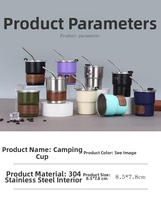 Tasse à café portable ZP RTS en acier inoxydable 304 pour camping, tasse isotherme monocouche pour voiture, tasse à bière, tasse à lait