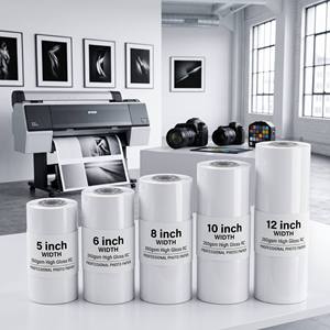 Rouleau d'échantillons de papier photo RC brillant haute qualité, imperméable, séchage instantané, 240g 260g, 5 6 8 10 12 pouces, pour Epson <span class=keywords><strong>Canon</strong></span> HP - Vente en gros - Product Image 2