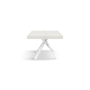 Eva <b>Extendable</b> <b>Dining</b> <b>Table</b> 95 To 145 Cm White Ash Melamine Top Mdf Base Internal Use - Product Image 1