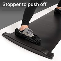 Tapis de planche coulissante d'exercice, équipement d'entraînement de planche coulissante de hockey et de patinage avec chaussons