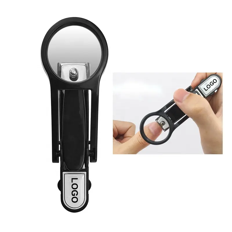 Custom Novelty Stainless Steel Personal Care Tools Nail Clipper With Magnifier For Elders
